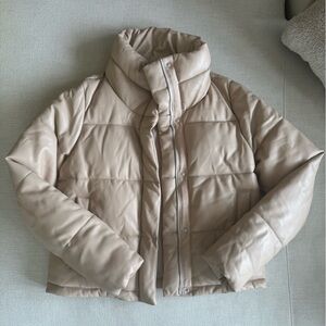 Abercrombie Faux Leather Puffer Jacket